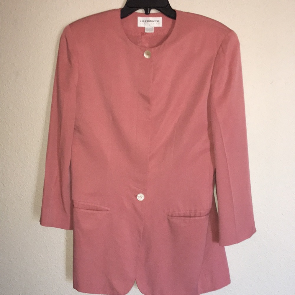 Liz Claiborne size 6 silk blazer salmon